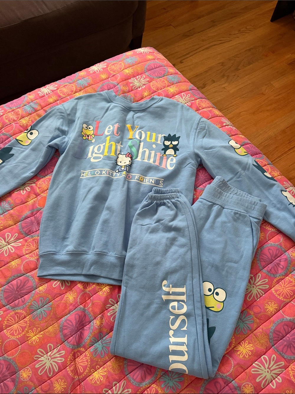 Hello Kitty Light Blue Track Jogger Set with Character Prints